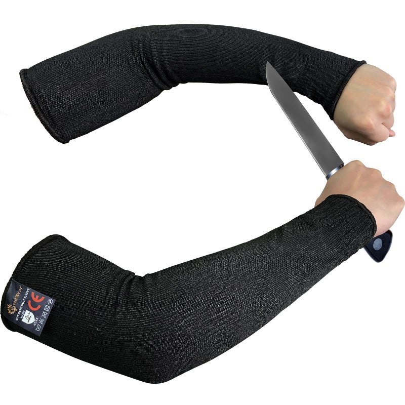 Evridwear Protective Arm Sleeves Cut Resistant Farmers Sleeves for Men Work  Gardening  Farming  Arm Protectors for Thin Skin and Bruising (Large  Black No Thumb Hole) - Image 1
